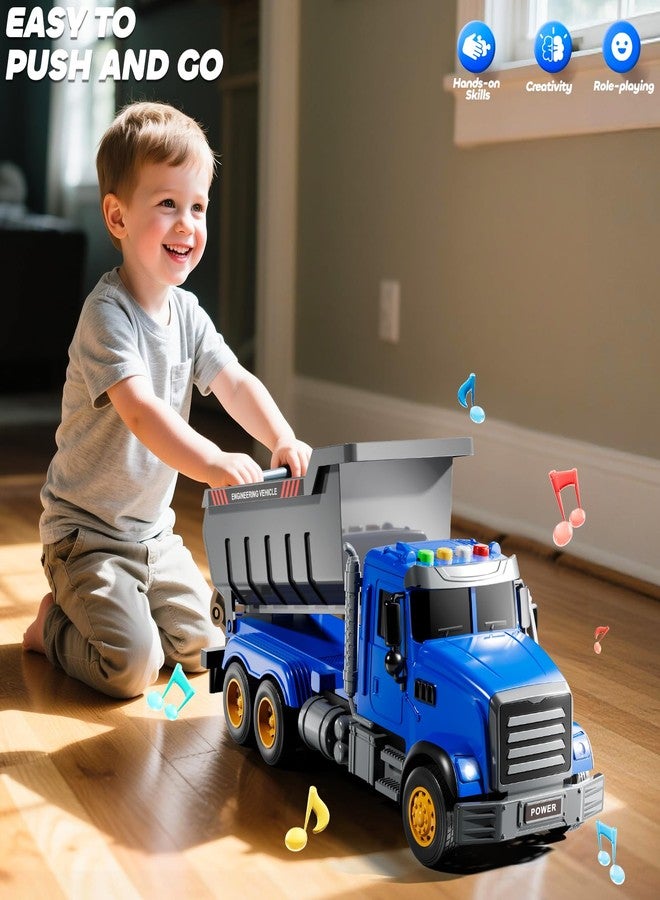 JUKUDAHU Toddler Trucks Toys for Boys 3-5 Years Old, Dump Truck with Lights and Sound, Kids Construction Playset, Garbage Car Toys Vehicle Playset for Kids Aged 3 4 5 6 7 8 - Image 2